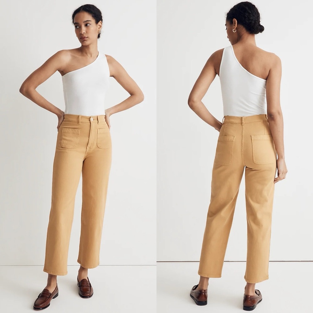 Madewell Wide-Leg High-Rise Pants in Camel
